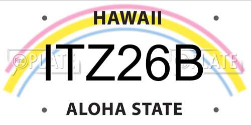 ITZ26B Hawaii License Plate