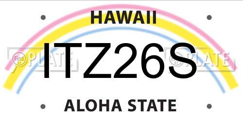 ITZ26S Hawaii License Plate