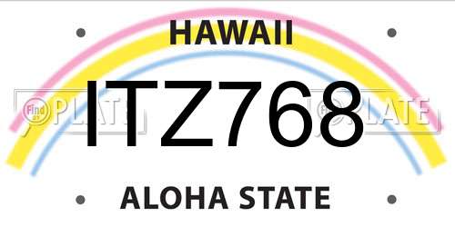 ITZ768 Hawaii License Plate