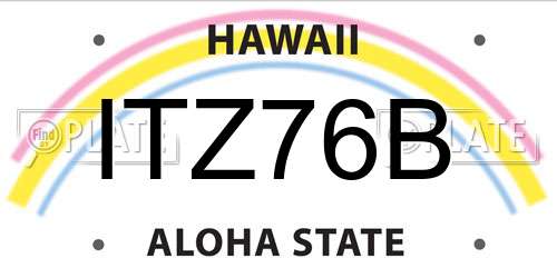 ITZ76B Hawaii License Plate
