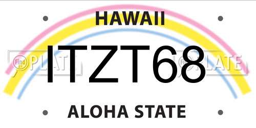 ITZT68 Hawaii License Plate
