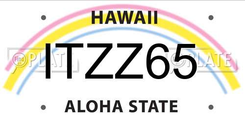 ITZZ65 Hawaii License Plate