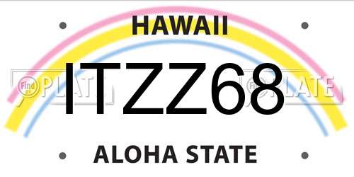 ITZZ68 Hawaii License Plate