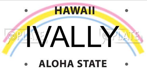 IVALLY Hawaii License Plate