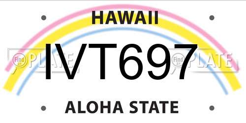 IVT697 Hawaii License Plate
