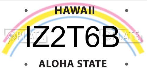 IZ2T6B Hawaii License Plate