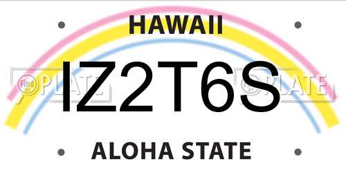 IZ2T6S Hawaii License Plate