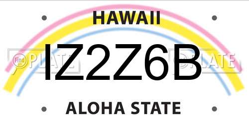 IZ2Z6B Hawaii License Plate
