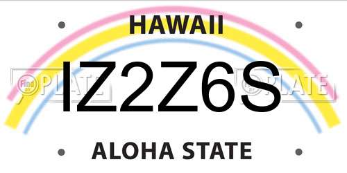 IZ2Z6S Hawaii License Plate