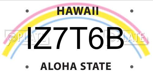 IZ7T6B Hawaii License Plate