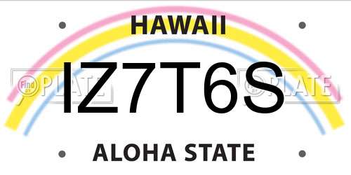 IZ7T6S Hawaii License Plate
