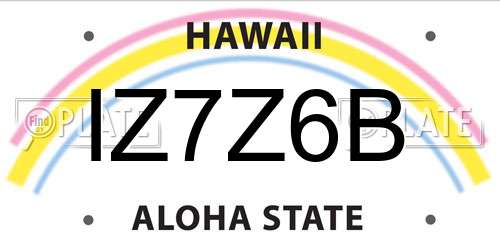 IZ7Z6B Hawaii License Plate