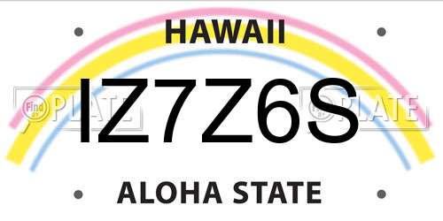 IZ7Z6S Hawaii License Plate