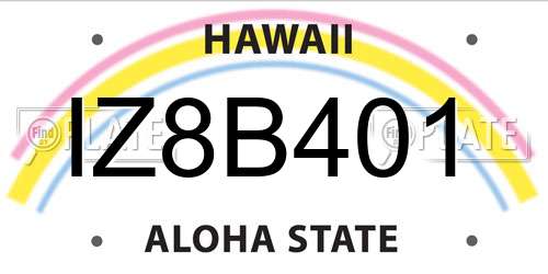IZ8B401 Hawaii License Plate