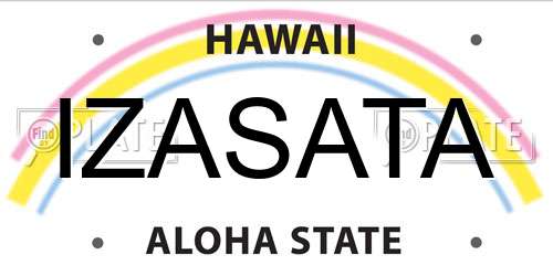 IZASATA Hawaii License Plate