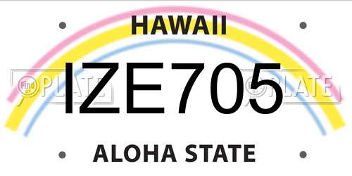 IZE705 Hawaii License Plate