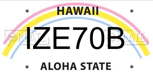 IZE70B Hawaii License Plate