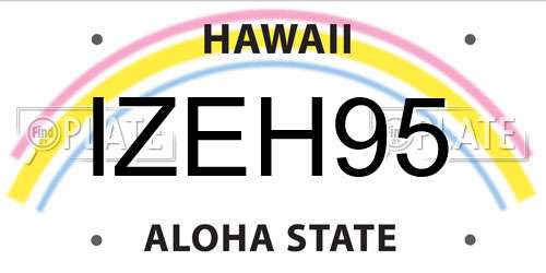 IZEH95 Hawaii License Plate
