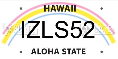 IZLS52 Hawaii License Plate