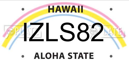 IZLS82 Hawaii License Plate