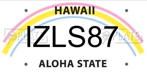 IZLS87 Hawaii License Plate