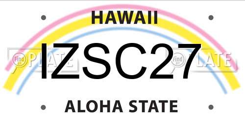 IZSC27 Hawaii License Plate