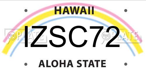 IZSC72 Hawaii License Plate