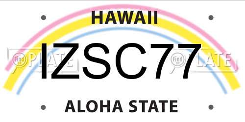 IZSC77 Hawaii License Plate