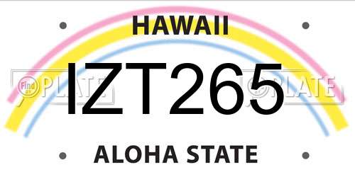 IZT265 Hawaii License Plate