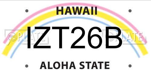 IZT26B Hawaii License Plate