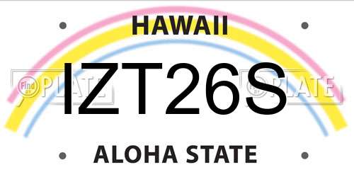 IZT26S Hawaii License Plate