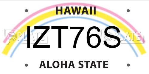 IZT76S Hawaii License Plate