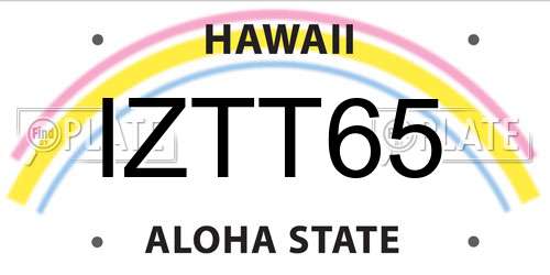 IZTT65 Hawaii License Plate