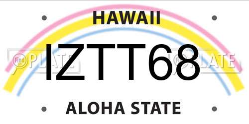 IZTT68 Hawaii License Plate