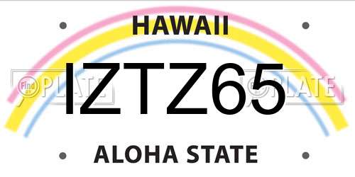 IZTZ65 Hawaii License Plate