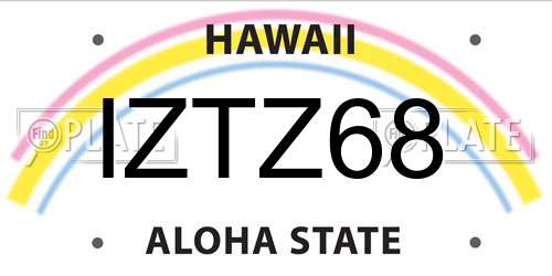 IZTZ68 Hawaii License Plate