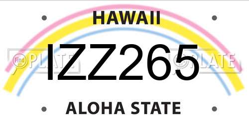 IZZ265 Hawaii License Plate