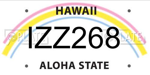 IZZ268 Hawaii License Plate