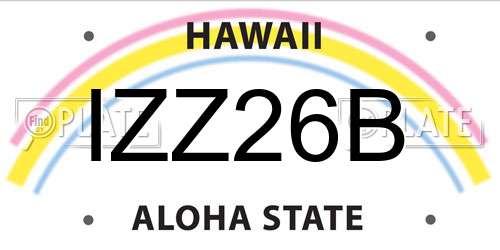IZZ26B Hawaii License Plate