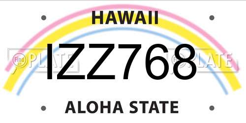 IZZ768 Hawaii License Plate
