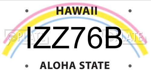 IZZ76B Hawaii License Plate