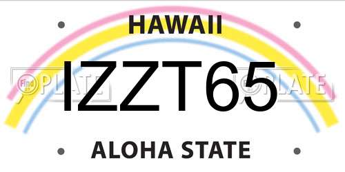 IZZT65 Hawaii License Plate