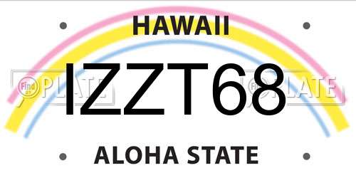IZZT68 Hawaii License Plate