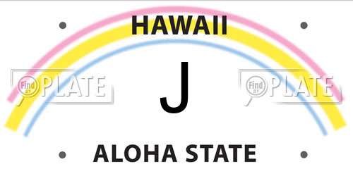 J Hawaii License Plate
