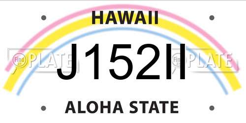 J152II Hawaii License Plate