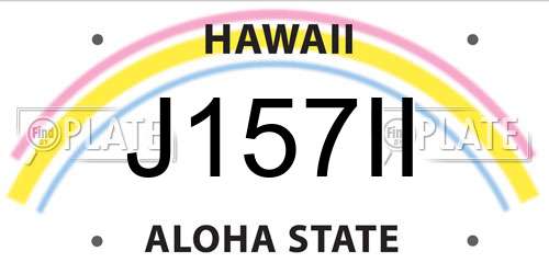 J157II Hawaii License Plate