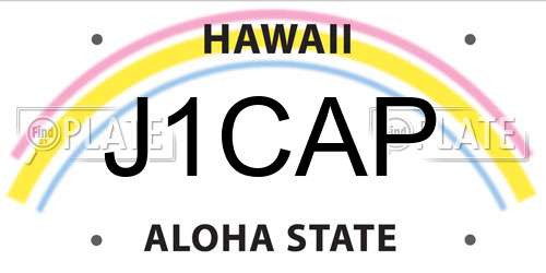 J1CAP Hawaii License Plate