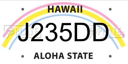 J235DD Hawaii License Plate