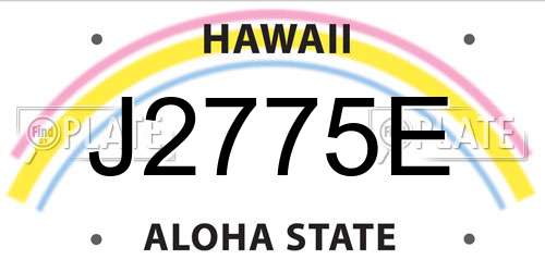J2775E Hawaii License Plate