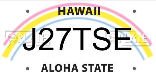 J27TSE Hawaii License Plate